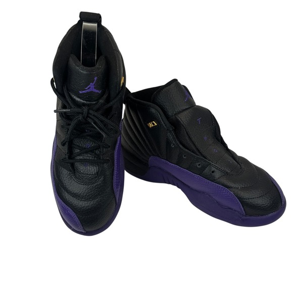 Air Jordan Other - Kids Air Jordan 12 Retro Black Purple Youth Size 3Y Basketball Sneakers